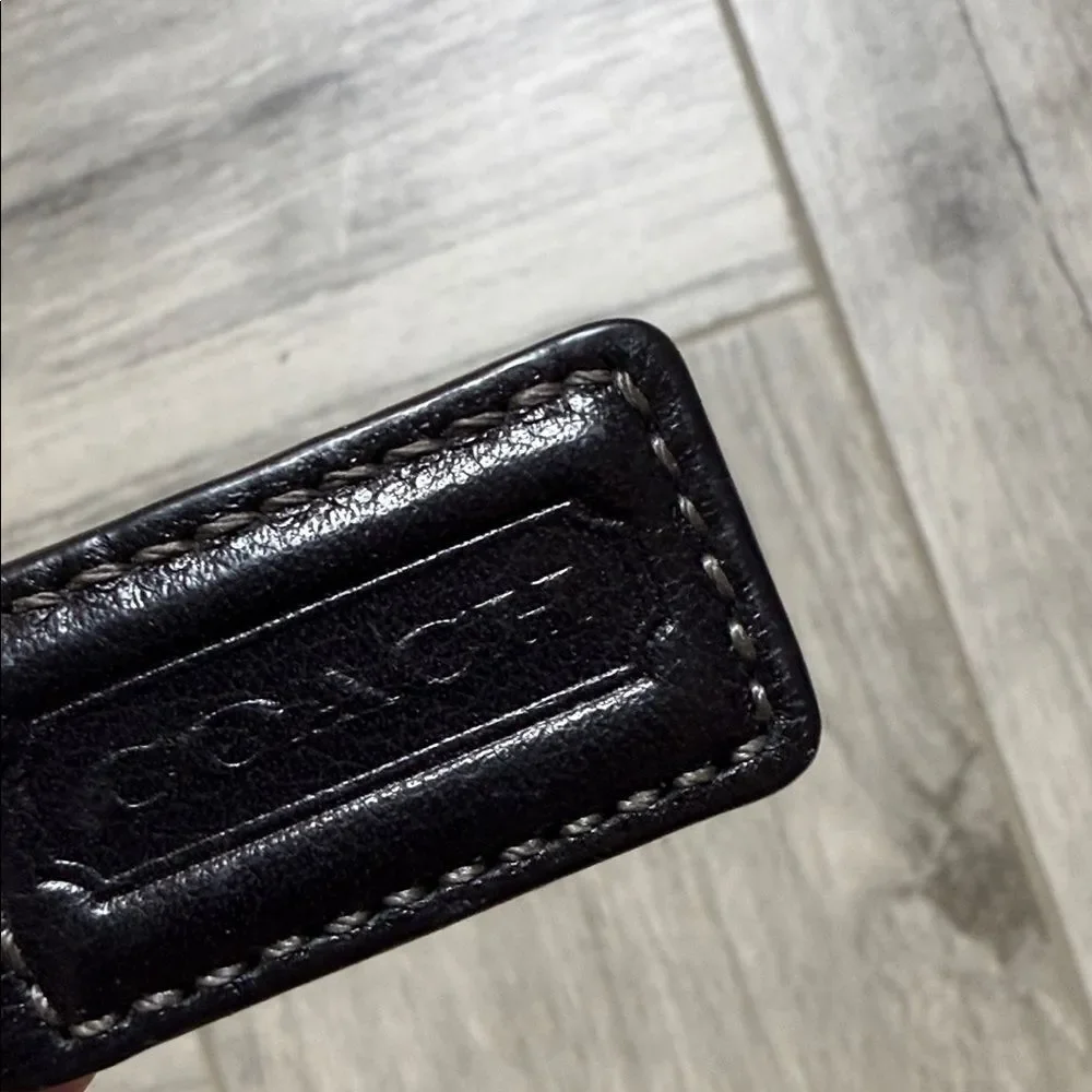 Coach Dual-Tone Key Holder in Black and Silver